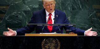 US president Donald Trump at the United Nations General Assembly