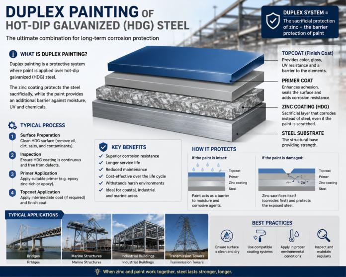 duplex painting of hot-dip galvanized (HDG) steel